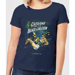 👉 Universal Monsters Creature From The Black Lagoon Vintage Poster Dames T-shirt - Navy - XXL - Navy blauw
