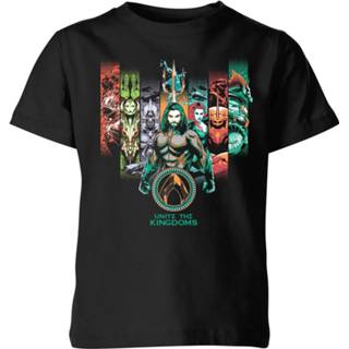 👉 Aquaman Unite The Kingdoms Kids' T-Shirt - Black - 11-12 Years - Zwart