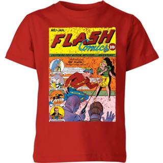 👉 Shirt unisex rood XS kinderen Justice League The Flash Issue One Kids' T-Shirt - Red 98/104 (3-4 jaar) 5059478946308