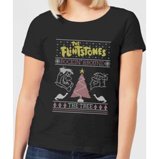 👉 Flintstones Rockin Around The Tree Women's Christmas T-Shirt - Black - 5XL - Zwart