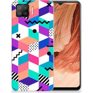 👉 Houten blok OPPO A73 4G TPU Hoesje Blokken Kleurrijk 8720215433012