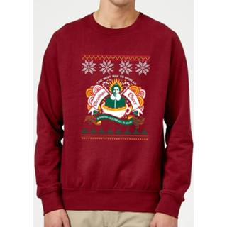👉 Elf Christmas Cheer Sweatshirt - Burgundy - XXL - Burgundy