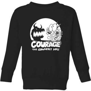 👉 Spotlight unisex XS zwart kinderen Courage The Cowardly Dog Kids' Sweatshirt - Black 98/104 (3-4 jaar) 5059478865562