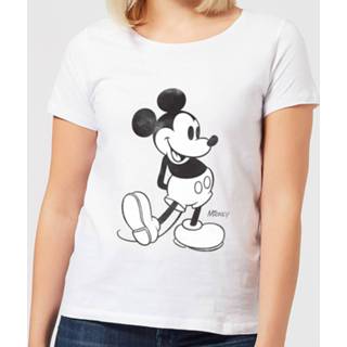 👉 Disney Mickey Mouse Lopend Dames T-shirt - Wit - L - Wit