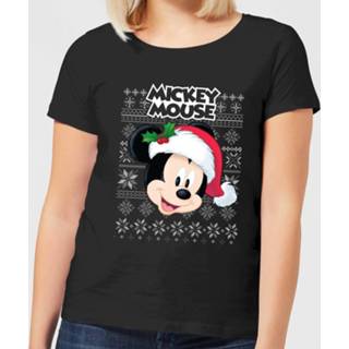 👉 Disney Classic Mickey Mouse Dames kerst T-shirt - Zwart - 5XL - Zwart