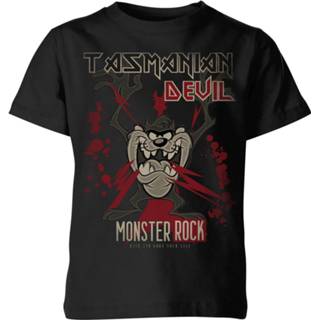 👉 Looney Tunes Tasmanian Devil Monster Rock Kinder T-shirt - Zwart - 11-12 Years - Zwart