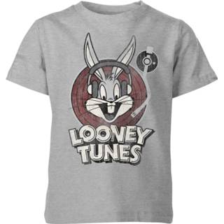 👉 Looney Tunes Bugs Bunny Circle Logo Kinder T-shirt - Grijs - 11-12 Years - Grijs