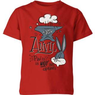 👉 Looney Tunes ACME Anvil Kids' T-Shirt - Red - 11-12 Years - Rood