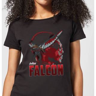 👉 Shirt s vrouwen zwart Avengers Falcon Dames T-shirt -