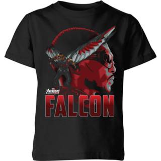 👉 Shirt XS zwart unisex kinderen Avengers Falcon Kinder T-shirt - 98/104 (3-4 jaar) 5059478256377