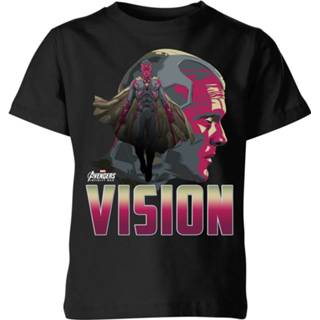 👉 Shirt XS zwart unisex kinderen Avengers Vision Kinder T-shirt - 98/104 (3-4 jaar) 5059478256773