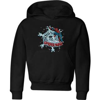 👉 Hoodie XS unisex zwart kinderen Marvel Shields Snowflakes kinder Christmas - 98/104 (3-4 jaar) 5059478652803