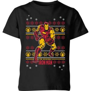 👉 Marvel Iron Man Kids' Christmas T-Shirt - Black - 11-12 Years - Zwart