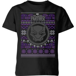 👉 Shirt zwart XS unisex kinderen Marvel Avengers Black Panther Kinder T-Shirt - 98/104 (3-4 jaar) 5059478424943