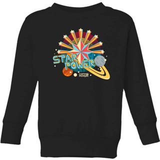 👉 Zwart unisex XS kinderen Captain Marvel Star Power kindertrui - 98/104 (3-4 jaar) 5059478755757