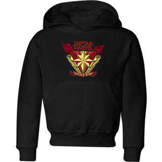 👉 Hoodie unisex XS zwart kinderen Captain Marvel Protector Of The Skies kinder - 98/104 (3-4 jaar) 5059478754156