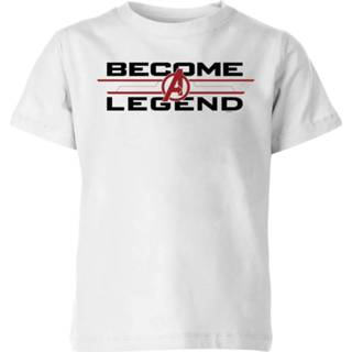 👉 Avengers Endgame Become A Legend Kids' T-Shirt - White - 7-8 Years - Wit
