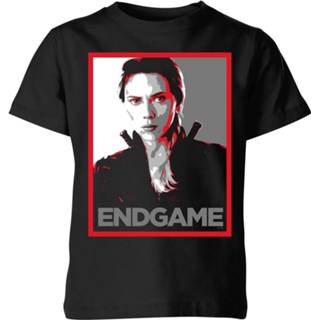 👉 Avengers: Endgame Black Widow Poster kinder t-shirt - Zwart - 11-12 Years - Zwart