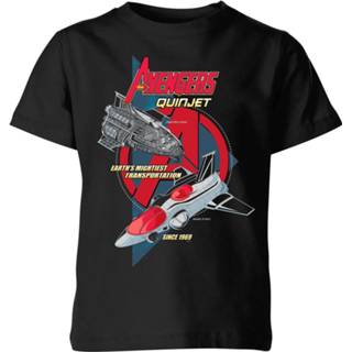 👉 Marvel The Avengers Quinjet Kids' T-Shirt - Black - 11-12 Years - Zwart