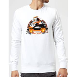 👉 Marvel Ghost Rider Robbie Reyes Racing Sweatshirt - White - 5XL - Wit