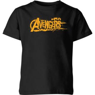👉 Marvel Avengers Infinity War Orange Logo Kinder T-shirt - Zwart - 7-8 Years - Zwart