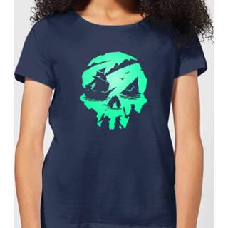 👉 Sea Of Thieves 2nd Anniversary Skull Women's T-Shirt - Navy - XXL - Navy blauw