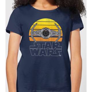 👉 Shirt s vrouwen Navy Blauw Star Wars Sunset Tie Women's T-Shirt -