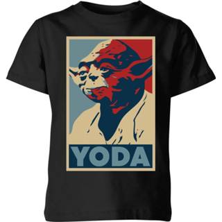 👉 Star Wars Yoda Poster Kids' T-Shirt - Black - 11-12 Years - Zwart