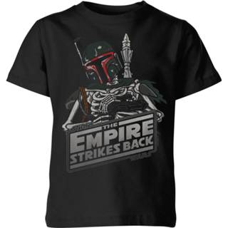 👉 Shirt XS zwart unisex kinderen Star Wars Boba Fett Skeleton Kids' T-Shirt - Black 98/104 (3-4 jaar) 5059478285315