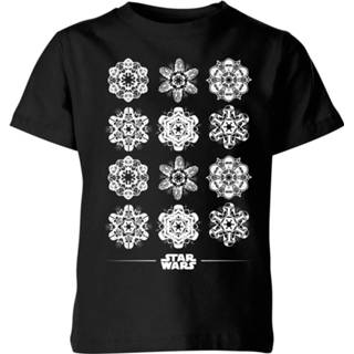 👉 Star Wars Snowflake Kinder kerst T-shirt - Navy - 11-12 Years - Navy blauw