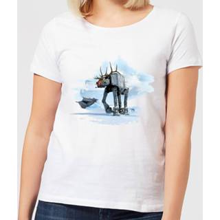 👉 Star Wars AT-AT Reindeer Women's Christmas T-Shirt - White - 4XL - Wit