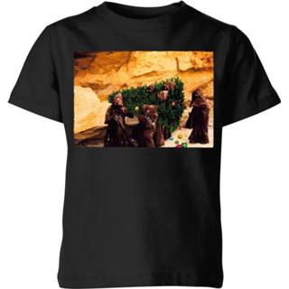 👉 Shirt XS unisex zwart kinderen Star Wars Jawas Christmas Tree Kids' T-Shirt - Black 98/104 (3-4 jaar) 5059478638050