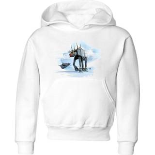 👉 Star Wars AT-AT Reindeer Kids' Christmas Hoodie - White - 11-12 Years - Wit