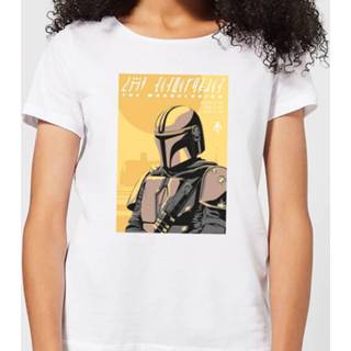 👉 The Mandalorian Art Poster dames t-shirt - Wit - XXL - Wit