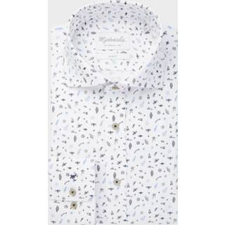 👉 Over hemd men overhemden wit male Michaelis Overhemd ruimte print poplin cutway slim fit 8719064665668 8719064665637