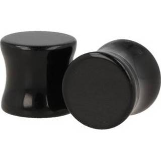 👉 Oorpiercing obsidiaan zwart Plug - 12 mm (Set van 2) 8718561068156