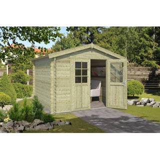 👉 Tuinhuisje olijfgroen groen Outdoor Life Products | Tuinhuis Norah 275 x 230 Geïmpregneerd 8711471200760