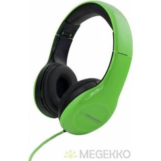 Hoofdtelefoon zwart groen Esperanza EH138G hoofdtelefoon/headset Hoofdtelefoons Hoofdband 3,5mm-connector Zwart, 5901299903759