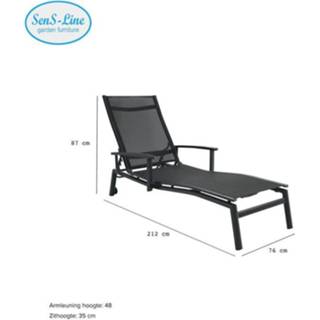 👉 Zwart aluminium SenS-Line Torino ligbed - 8718026016616