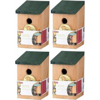 👉 Vogelhuisje houten 4x Vogelhuisjes nestkastjes van 22 cm