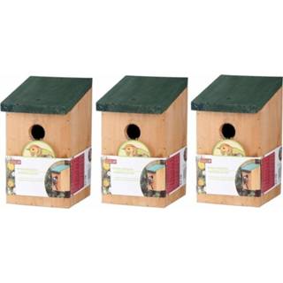 👉 Vogelhuisje houten 3x Vogelhuisjes nestkastjes van 22 cm