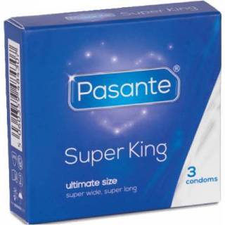 👉 Condoom transparant Natuurlijk Rubber Latex recht neutraal normaal glad Pasante Super KingSize Condooms 3 stuks 5060359483409