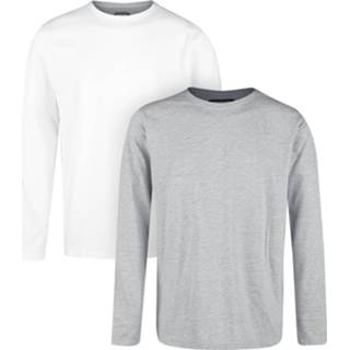 👉 Longsleeve wit grijs mannen m R.E.D. by EMP - Doppelpack Longsleeves Weiß und Grau mit Rundhalsausschnitt Shirt met lange mouwen 4060587903824