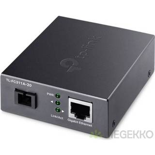 👉 Netwerk media converter zwart TP-LINK TL-FC311A-20 1000 Mbit/s 1550 nm Single-mode 6935364072919