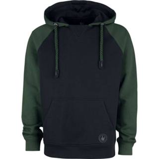 👉 Trui zwart groen mannen m donkergroen R.E.D. by EMP - Schwarz/grüner Kapuzenpullover mit Raglanärmeln met capuchon 4064854013285