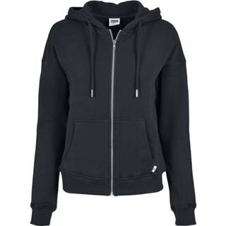 👉 Vest zwart vrouwen s Urban Classics - Ladies Organic Terry Zip Hoody met capuchon 4053838768372