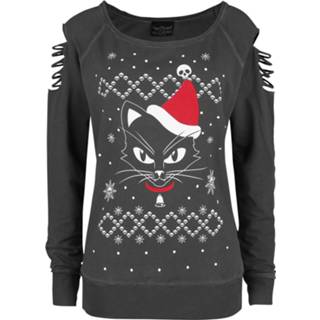 👉 Sweatshirt grijs vrouwen kerstmis Alchemy England - Black Cat Sweatshirts 4064854238367