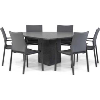 👉 Tuinset antracite dining sets grijs-antraciet Lifestyle Rome/Graniet 170 cm triangel 7-delig 7434222948919