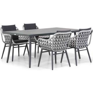 👉 Tuinset Mixed Black-White dining sets zwart-wit Lifestyle Dolphin/Sophia 180 cm 5-delig 7434222818830