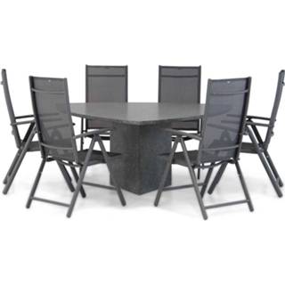 👉 Tuinset antracite dining sets grijs-antraciet Domani Sortino/Graniet triangel 170 cm 7-delig 7423621790793